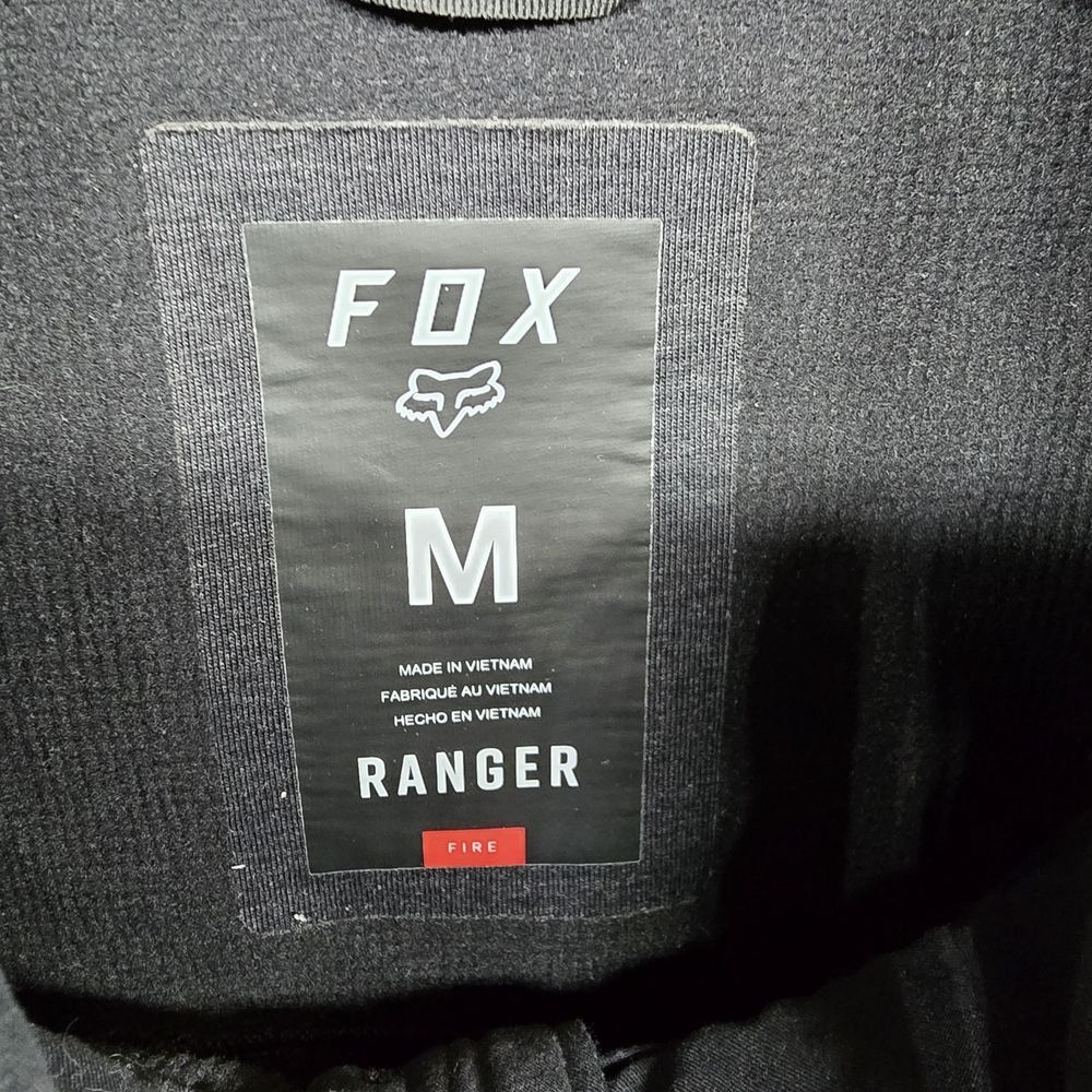 Fox Racing Ranger Fire Jacket Mens Medium Black Soft Shell Full Zip Hoodie - Picture 2 of 7